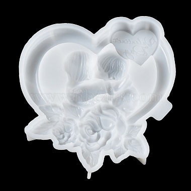 Valentine's Day Heart Couple Rose DIY Wall Decoration Silicone Molds(SIL-F007-09)-3