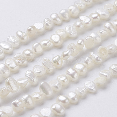 5mm FloralWhite Nuggets Pearl Beads