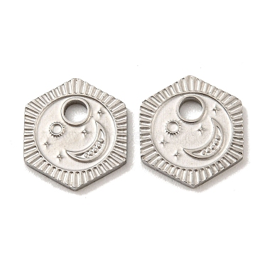 Stainless Steel Color Hexagon 316 Surgical Stainless Steel Charms