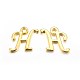 Aleación de oro plateado colgantes de letras(X-PALLOY-J718-01G-H)-1