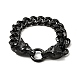 304 Bracelet chaîne gourmette en acier inoxydable avec fermoir loup pour hommes femmes(BJEW-E009-17EB)-1