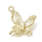 Brass Pendants, Butterfly Charms, Light Gold, 18x18x3.5mm, Hole: 1.6mm(KK-CBAE379-05LG)