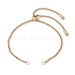 304 Stainless Steel Rolo Chain Slider Bracelet Makings, with Brass Slider Beads, Golden, 10-1/4 inch(26cm)(AJEW-JB01254-01)