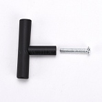 Stainless Steel Kitchen Door Cabinet T Bar Handle Pull Knob, with Screw, Electrophoresis Black, 50x32x10mm, Screw: 26x7mm(FIND-WH0010-14EB)