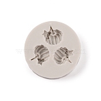 DIY Pumpkin Shape Silicone Molds, Fondant Molds, Resin Casting Molds, for Chocolate, Candy, UV Resin & Epoxy Resin Craft Making, Gainsboro, 46x11mm, Inner Diameter: 17x15mm(DIY-WH0366-63)