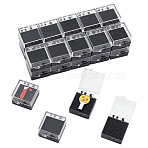 Plastic Box with Sponge, Black, 3.8x3.05x2.15cm(CON-WH0106-12B)