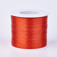 Flat Elastic Crystal String, Elastic Beading Thread, for Stretch Bracelet Making, Orange Red, 0.7mm, about 546.8 yards(500m)/roll(EW-F006-18)