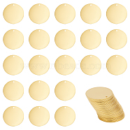 WADORN 50Pcs Brass Stamping Blank Tag Pendants, Flat Round, Golden, 25x0.5mm, Hole: 1.4mm(KK-WR0001-21)