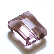Imitation Austrian Crystal Beads, Grade AAA, Faceted, Rectangle, Pink, 10x12x5.5mm, Hole: 0.9~1mm(SWAR-F060-12x10mm-03)