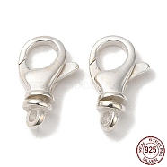 925 Sterling Silver Lobster Claw Clasps, with 925 Stamp, Silver, 16x10x5mm, Hole: 1.8mm(STER-D006-17S)
