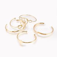 Mixed Brass Cuff Bangles, Real 18K Gold Plated, 2 inch~2-1/8 inchx2-1/4 inch~2-1/2 inch(49~54x57~64mm)(BJEW-K153-02)