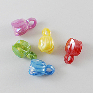 Opaque Acrylic Charms, AB Color, Flower, Mixed Color, 15x9x9mm, Hole: 3mmabout 1020pcs/500g(SACR-R697-M8)