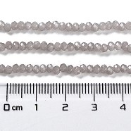 Baking Painted Imitation Jade Glass Bead Strands, Faceted Rondelle, Silver, 3x2mm, Hole: 0.8mm, about 158pcs/strand, 14.76''(37.5cm)(DGLA-A034-J2MM-A43)