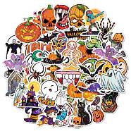 Halloween Themed Laser Style PVC Sticker Labels, Self-adhesive Decals, for Suitcase, Skateboard, Refrigerator, Helmet, Mobile Phone Shell, Colorful, 60~80mm, 50pcs/set(HAWE-PW0001-054K)
