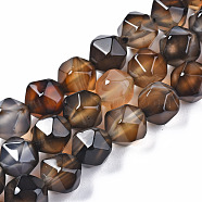 Natural Agate Beads Strands, Dyed, Faceted, Star Cut Round Beads, Peru, 9.5~10x9~10mm, Hole: 1mm, about 36pcs/strand, 13.78~14.37 inch(35~36.5cm)(X-G-N326-94)