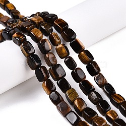 Natural Tiger Eye Beads Strands, Cuboid, 7.5~13x6.5~12.5x6~11.5mm, Hole: 1.2mm, about 33pcs/strand, 13.98~15.6''(35.5~39cm)(G-T138-103)