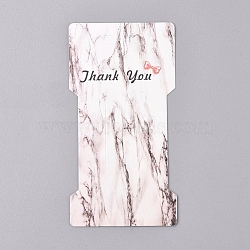 Cardboard Hair Clip Display Cards, Marble Texture Pattern, Word Thank You, Rectangle, White, 115x60x0.3mm, Hole: 22x8.5mm(CDIS-L005-04)