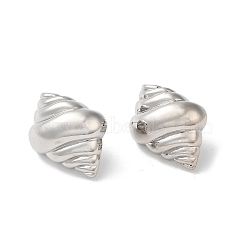 Rack Plating Brass Stud Earrings, Shell Shape, Long-Lasting Plated, Platinum, 27x20mm(X-EJEW-Q786-01P)