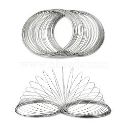 Carbon Steel Memory Wire, for Collar Necklace Making, Necklace Wire, Nickel Free, Platinum, 11.5cm, Wire : 1mm(18 Gauge), about 50 circles/set(X-MW11.5CM-1-NF)