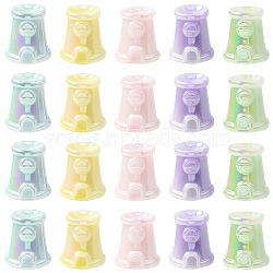 10Pcs UV Plating Acrylic Beads, Iridescent, Luminous Glow in the Dark, House, 19.5x17.5mm, Hole: 3mm(MACR-YW0004-57)