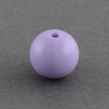 Solid Chunky Bubblegum Acrylic Ball Beads, Round, Medium Purple, 6mm, Hole: 1.5mm, about 4700pcs/500g