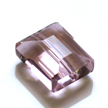 Imitation Austrian Crystal Beads, Grade AAA, Faceted, Rectangle, Pink, 10x12x5.5mm, Hole: 0.9~1mm