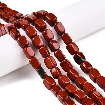 Natural Red Jasper Beads Strands, Cuboid, 11~12x8~10x8mm, Hole: 1.2mm, about 33pcs/strand, 15.35''(39cm)