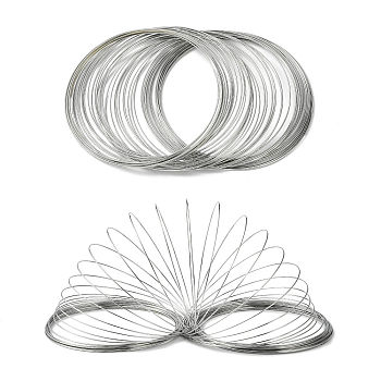 Carbon Steel Memory Wire, for Collar Necklace Making, Necklace Wire, Nickel Free, Platinum, 11.5cm, Wire : 1mm(18 Gauge), about 50 circles/set