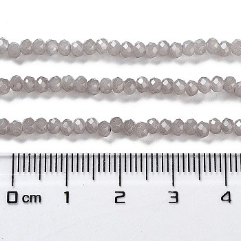 Baking Painted Imitation Jade Glass Bead Strands, Faceted Rondelle, Silver, 3x2mm, Hole: 0.8mm, about 158pcs/strand, 14.76''(37.5cm)