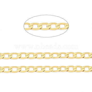 Rack Plating Brass Cuban Link Chains(KK-E015-02G)-2