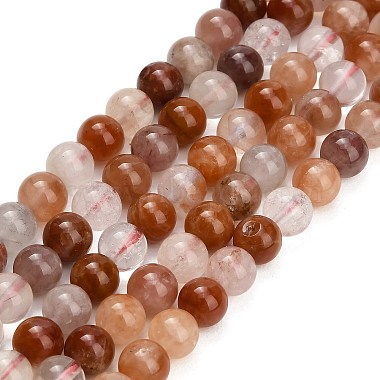 Natural Red Hematoid Quartz Beads Strands(G-G475-A01-6mm)-2