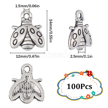 100Pcs Tibetan Style Alloy Charms(TIBE-SC0001-92)-2