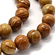 Chapelets de perles en pierre en bois naturel(G-G763-05-6mm)-3
