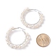 Boucles d'oreilles créoles perlées enveloppées de fil de perles naturelles pour femmes(EJEW-JE04758-03)-3