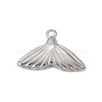 304 Stainless Steel Pendants, Fishtail Charms, Stainless Steel Color, 15.5x25.5x3.5mm, Hole: 2mm(SA-CBA9B1E-10P)