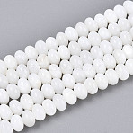 Natural Freshwater Shell Beads Strands, Rondelle, Creamy White, 4.5~5.5x3~4mm, Hole: 0.6mm, about 114~115pcs/strand, 15.35~15.55 inch(39~39.5cm)(SHEL-N038-30)