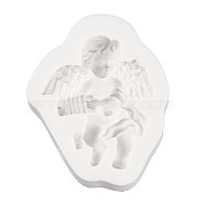 Cupid Angel Silicone Statue Molds, For DIY Cake Decoration, UV Resin & Epoxy Resin Craft Making, White, 90x71x18mm(SIL-NH0002-02)