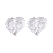 Transparent Acrylic Charms, Leaf, Clear, 14.5x15x3mm, Hole: 1.4mm, about 1428pcs/500g(TACR-G050-03A)