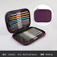DIY Knitting Needles Sets, Inlcuding Stainless Steel & Aluminum Alloy Hook Needles, Purple, 125~145x0.6~6.5mm, 22pcs/set(WG36405-02)
