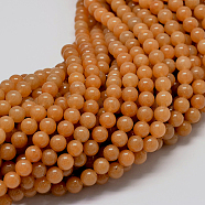 Natural Red Aventurine Stone Round Bead Strands, Dyed, 4mm, Hole: 1mm, about 90pcs/strand, 16.1 inch(G-P075-49-4mm)