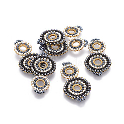MIYUKI & TOHO Handmade Japanese Seed Beads Links, Loom Pattern, Cucurbit, Colorful, 32~33x17x1.5~2mm, Hole: 2mm(SEED-A027-G16)