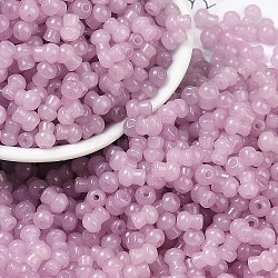 Transparent Colours Glass Seed Beads, Mushroom, Plum, 5.5x4.5mm, Hole: 1mm, 4150pcs/pound(SEED-R001-01T)