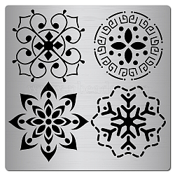 Stainless Steel Cutting Dies Stencils, for DIY Scrapbooking/Photo Album, Decorative Embossing DIY Paper Card, Flower Pattern, 16x16x0.05cm(DIY-WH0238-007)