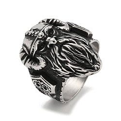 304 Stainless Steel Ring, Ghost, Inner Diameter: 19mm(RJEW-B055-04AS-18)