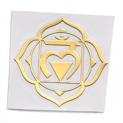 Self Adhesive Brass Stickers, Scrapbooking Stickers, for Epoxy Resin Crafts, Chakra, Golden, 3.4x3.4x0.05cm(DIY-I044-15G)