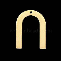 201 Stainless Steel Pendants, Laser Cut, Horseshoe, Golden, 28x20x1mm, Hole: 1.6mm(STAS-S105-LA399-2)