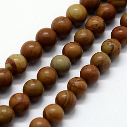 Natural Wood Lace Stone Beads Strands, Round, 12mm, Hole: 1.2mm, about 32pcs/strand,  14.76 inch(37.5cm)(G-I199-17-12mm)