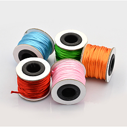 Macrame Rattail Chinese Knot Making Cords Round Nylon Braided String Threads, Satin Cord, Mixed Color, 1.5mm, about 16.4 yards(15m)/roll(NWIR-O001-B-M2)