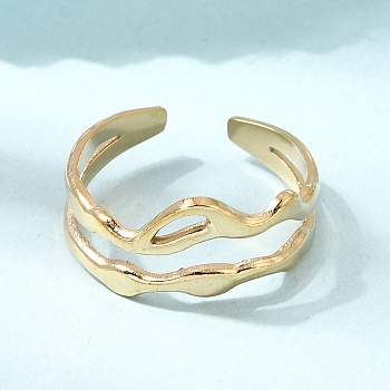 304 Stainless Steel Cuff Open Rings, Nuggets, Golden, 10.5mm, Inner Diameter: 18mm
