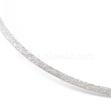 304 fabrication de colliers en fil texturé floral en acier inoxydable(STAS-B036-05P)-3
